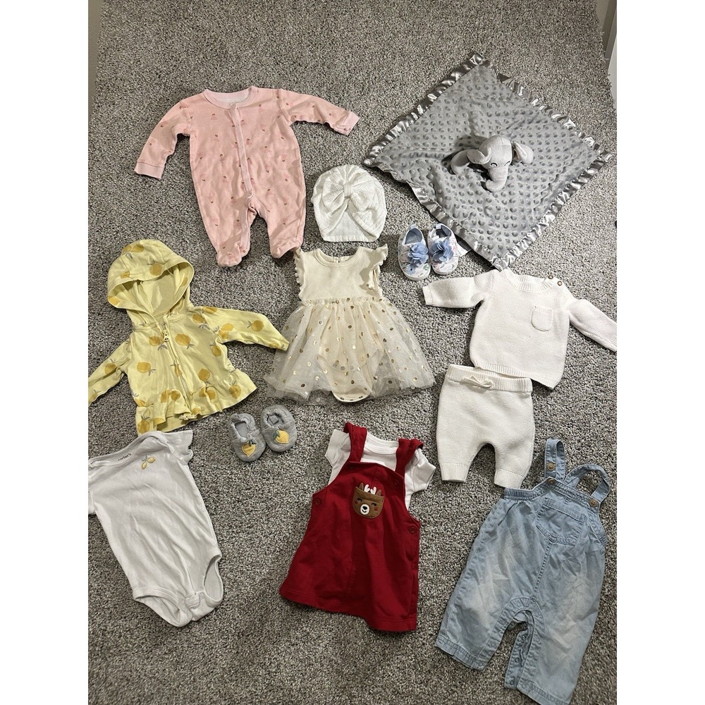Large Lot Of Newborn Size Baby Girls‎ Clothing Lot  0-3 Months Shoes, Lovey EUC!